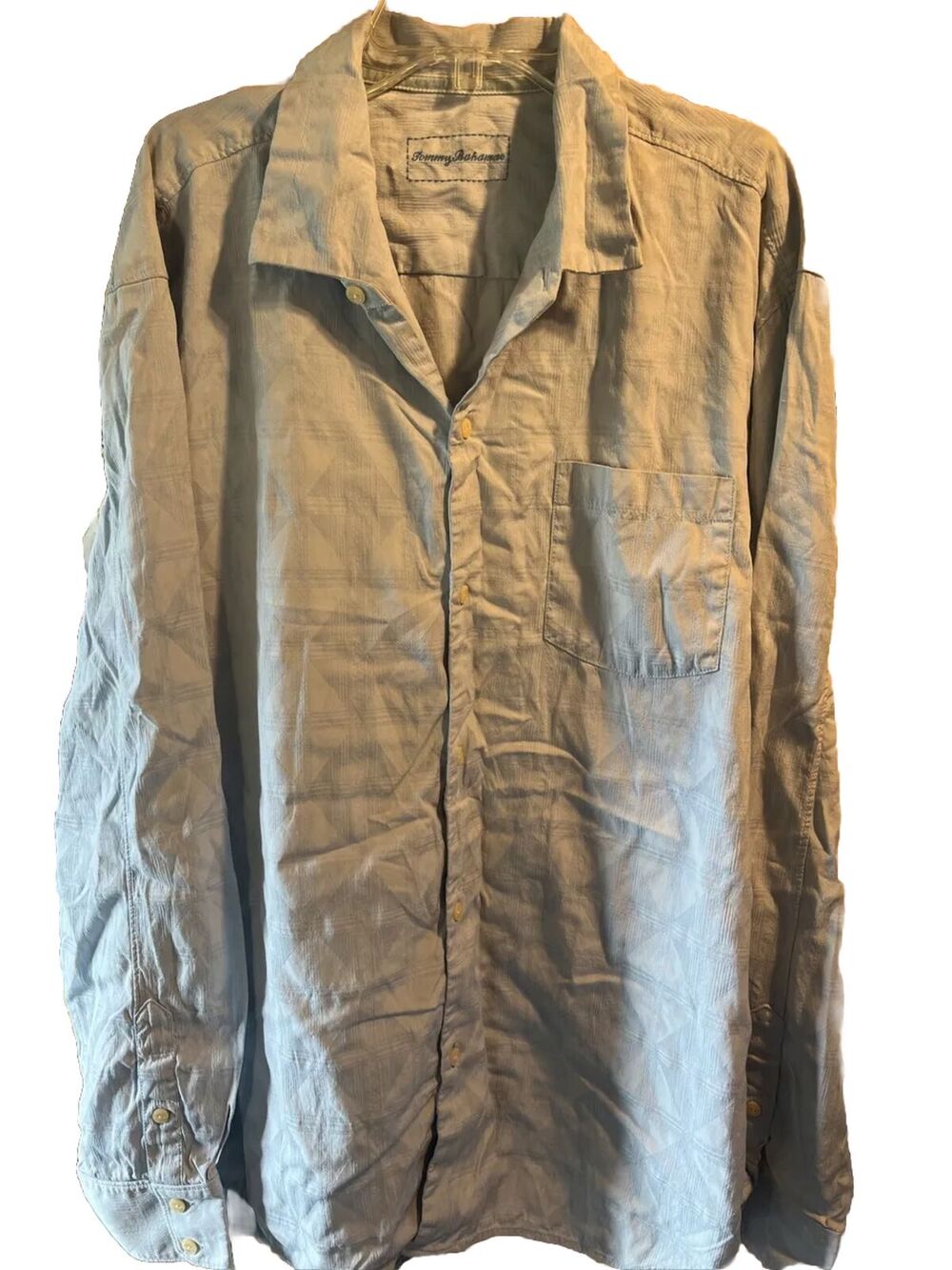 Tommy Bahama Men’s XL Light Blue Long Sleeve Button Down Silk Blend Shirt